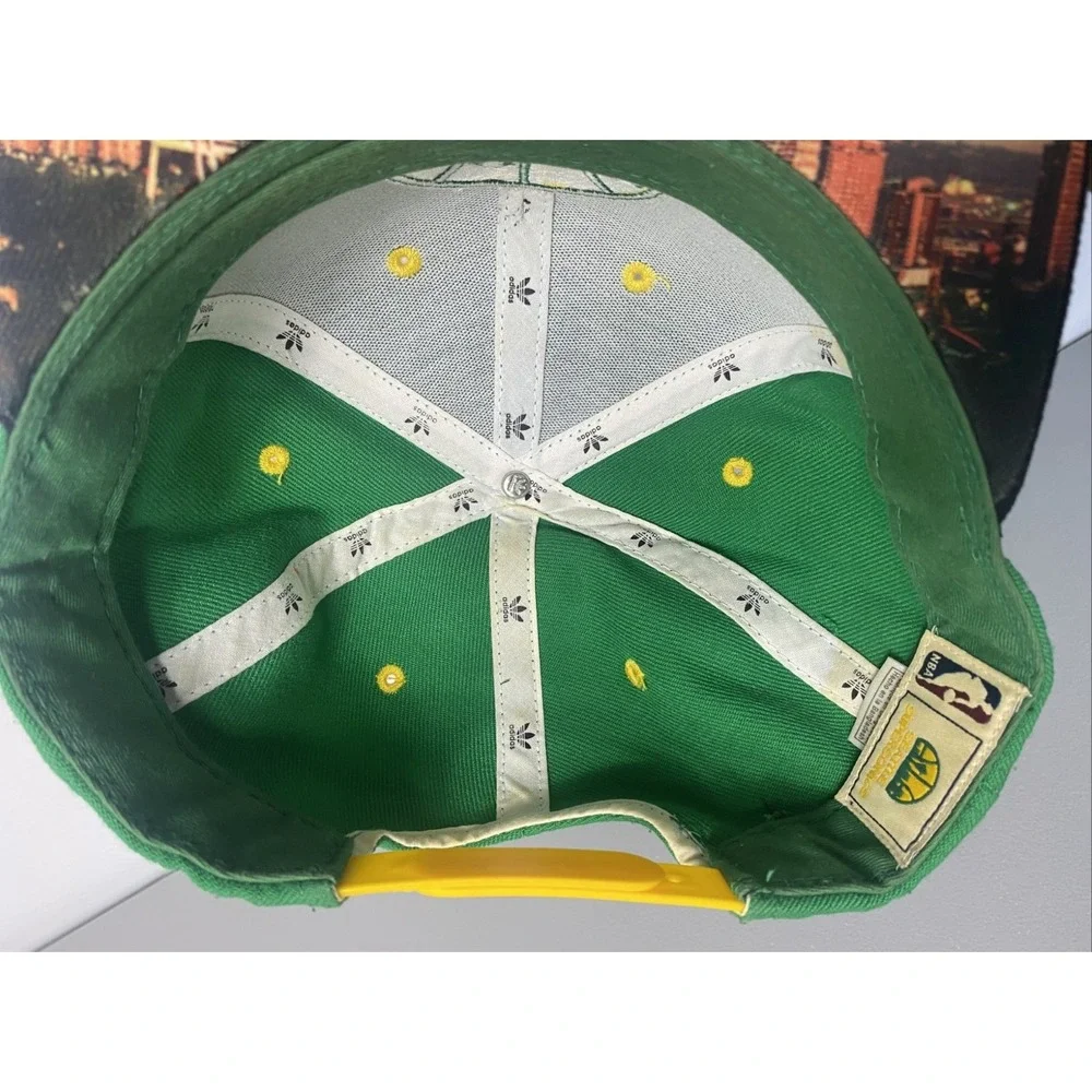 Seattle Supersonics Adidas Snapback Hat Spellout LOGO City on Bill Vintage RARE